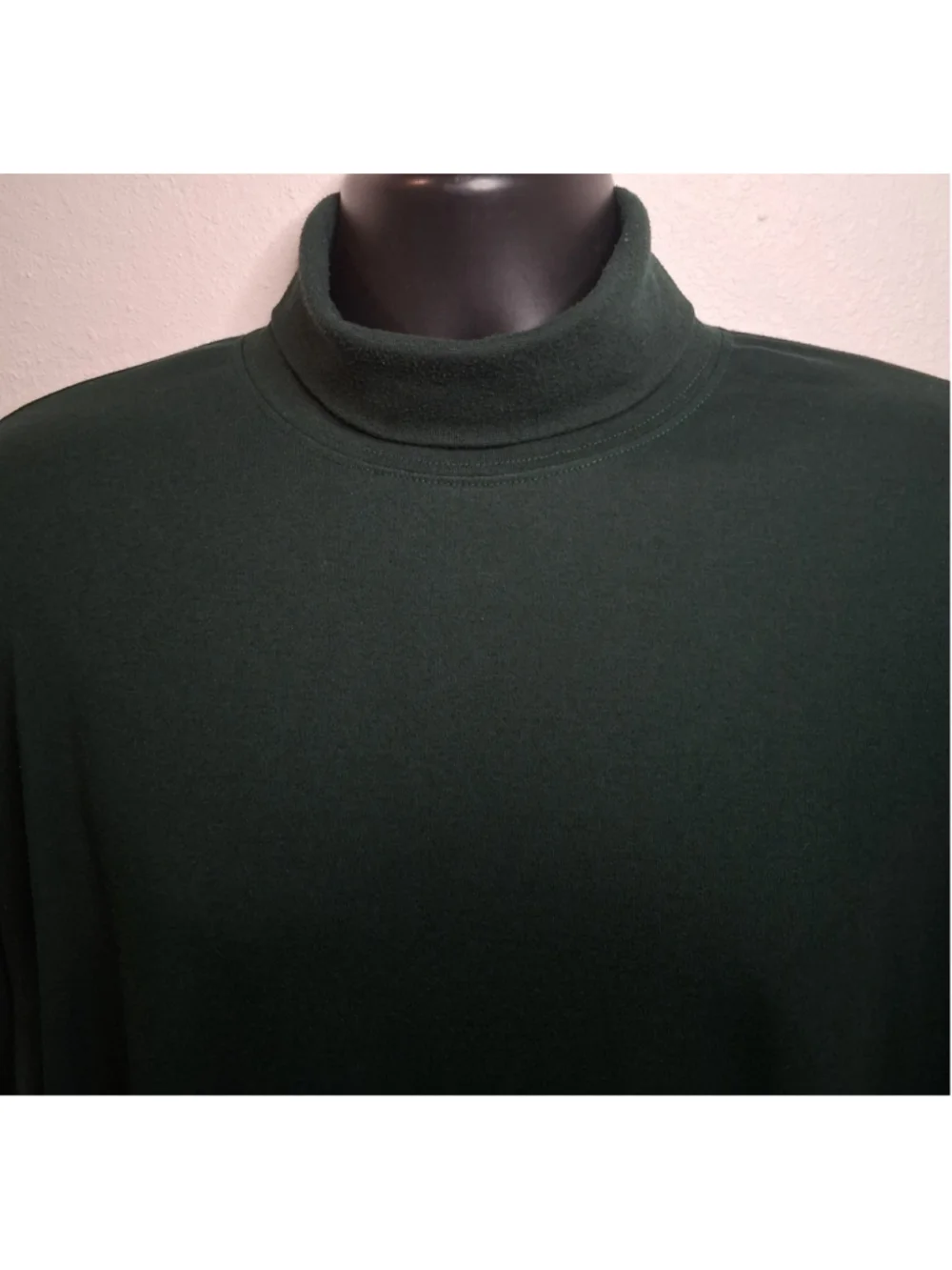 Vintage LL Bean Men's XL Turtleneck Long Sleeve Shirt Green Made In USA EUC